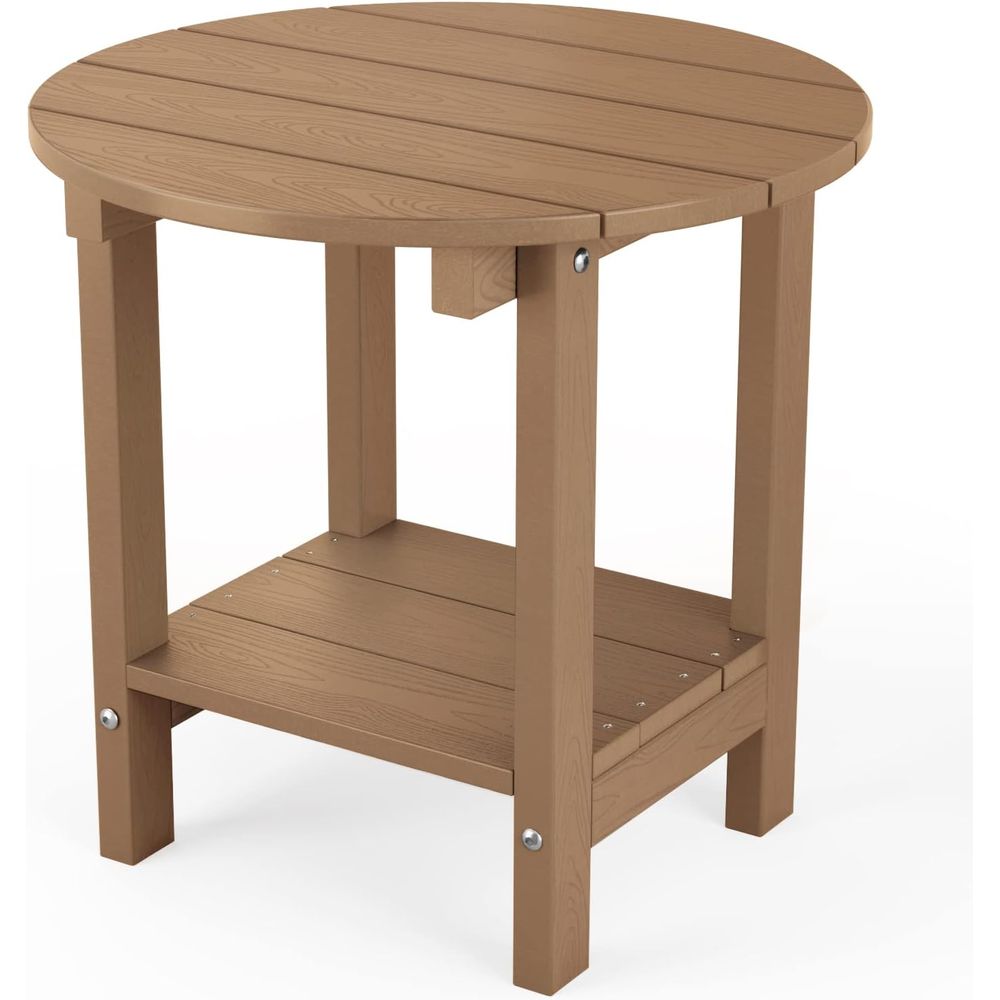 Outdoor Furniture Table - 야외용 18인치 사이드 테이블(수납 선반 포함),