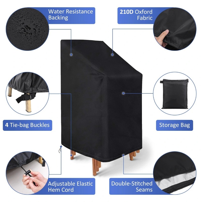 Outdoor Furniture Protector - 1/2/PCS 스택형 의자 먼지 커버 방수