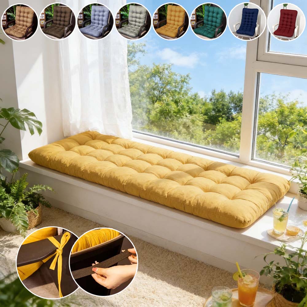 Outdoor Furniture Upholstery - 1PC 두꺼운 시트 쿠션(스트레치 스트랩 포함)