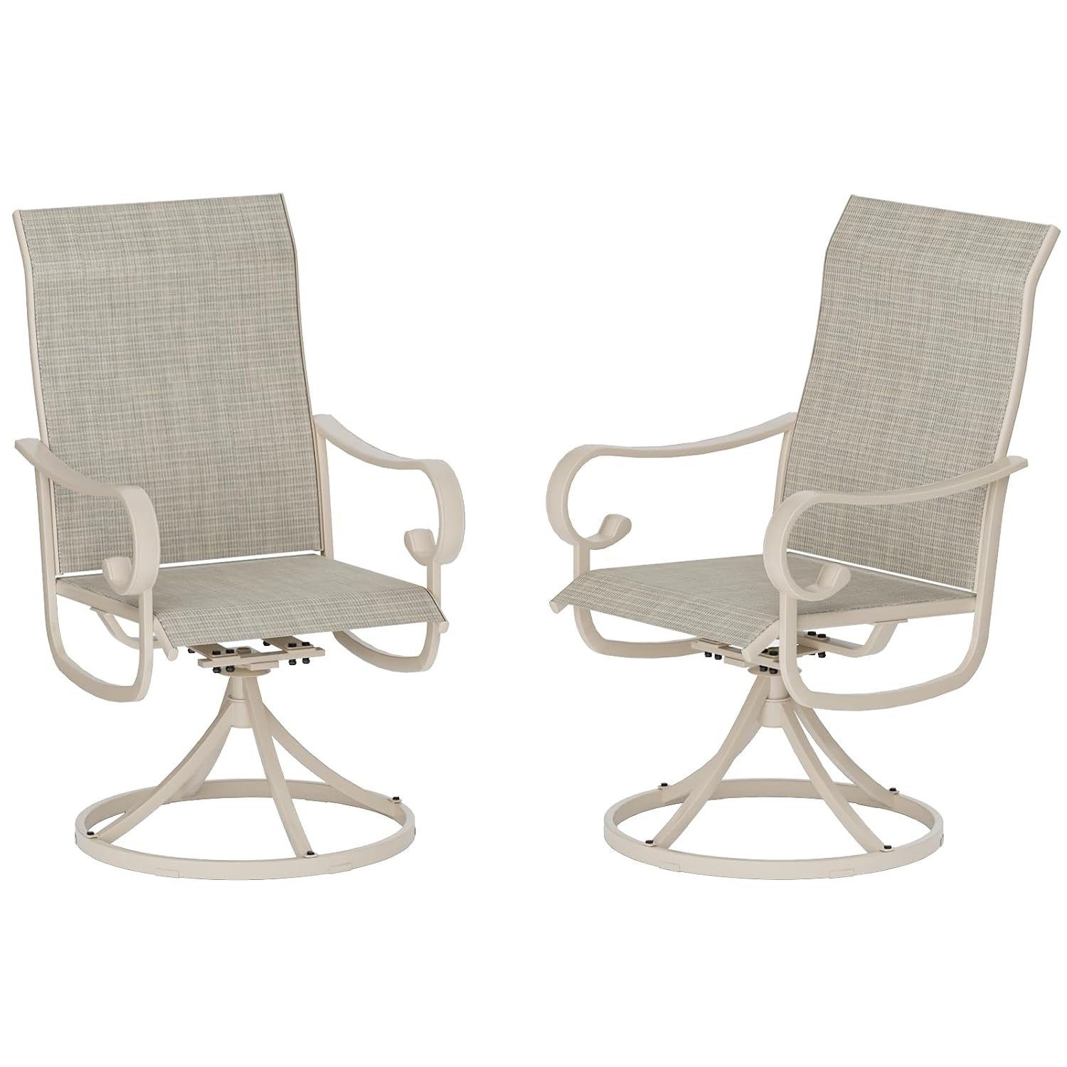 Outdoor Furniture Metal Chairs - 야외 회전식 식탁 의자 2개 세트,