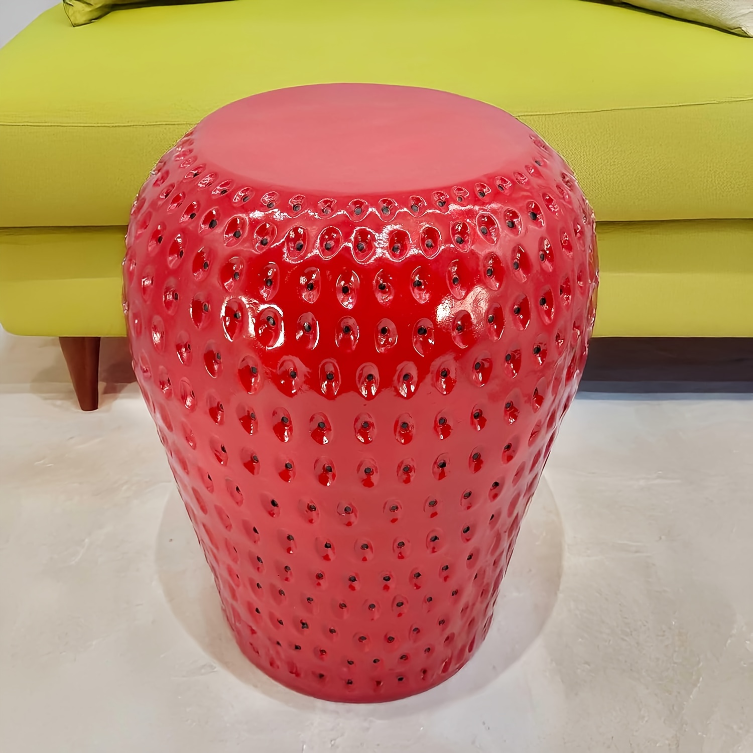 Outdoor Furniture Resin - 딸기 모양 레진 스툴 13.4인치 대형