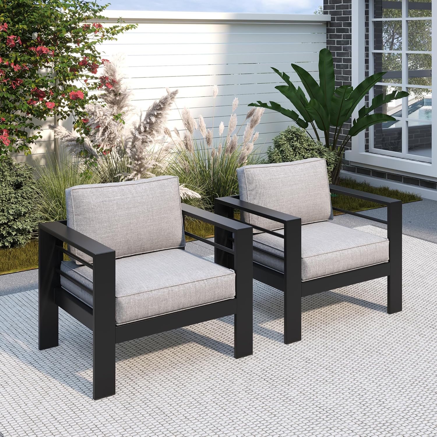 Outdoor Furniture Metal Chairs - 파티오 가구 금속 안락의자, 2개 전천후