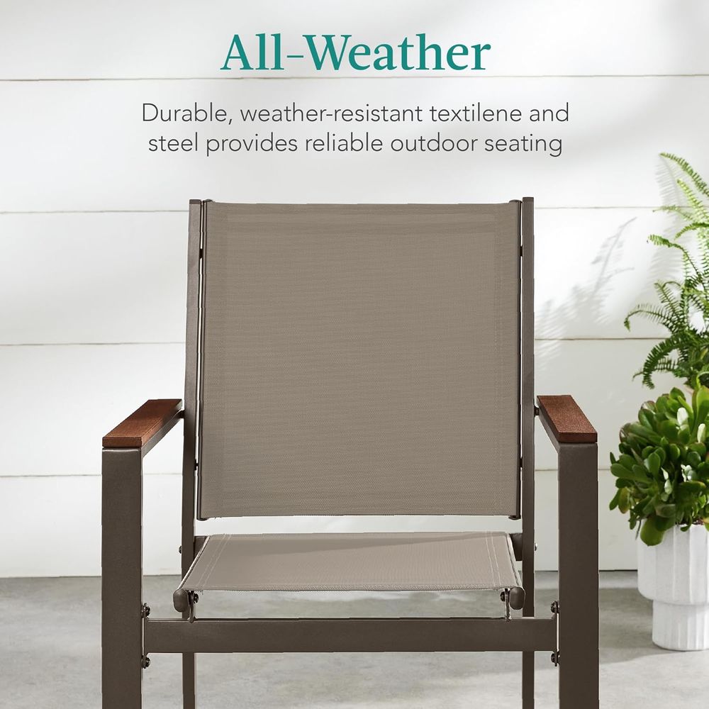 쌓을 수 있는 야외용 텍스타일 의자, 내후성 있는 팔걸 - Outdoor Furniture Metal Chairs 리뷰 및 가격