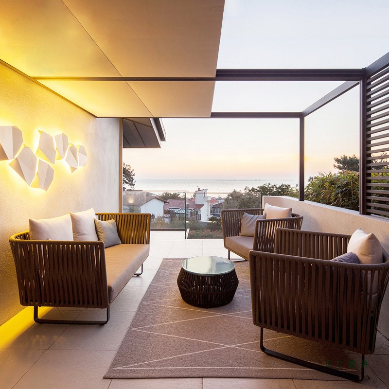 야외 라탄 소파 세트 방수 3인용 의자와 커피 테이블  - Outdoor Furniture Metal Chairs 리뷰 및 가격