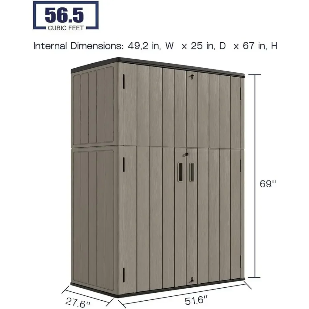 브라운 방수 야외 보관 캐비닛, 57 Cu. 레진, 파 - Outdoor Furniture Resin 리뷰 및 가격