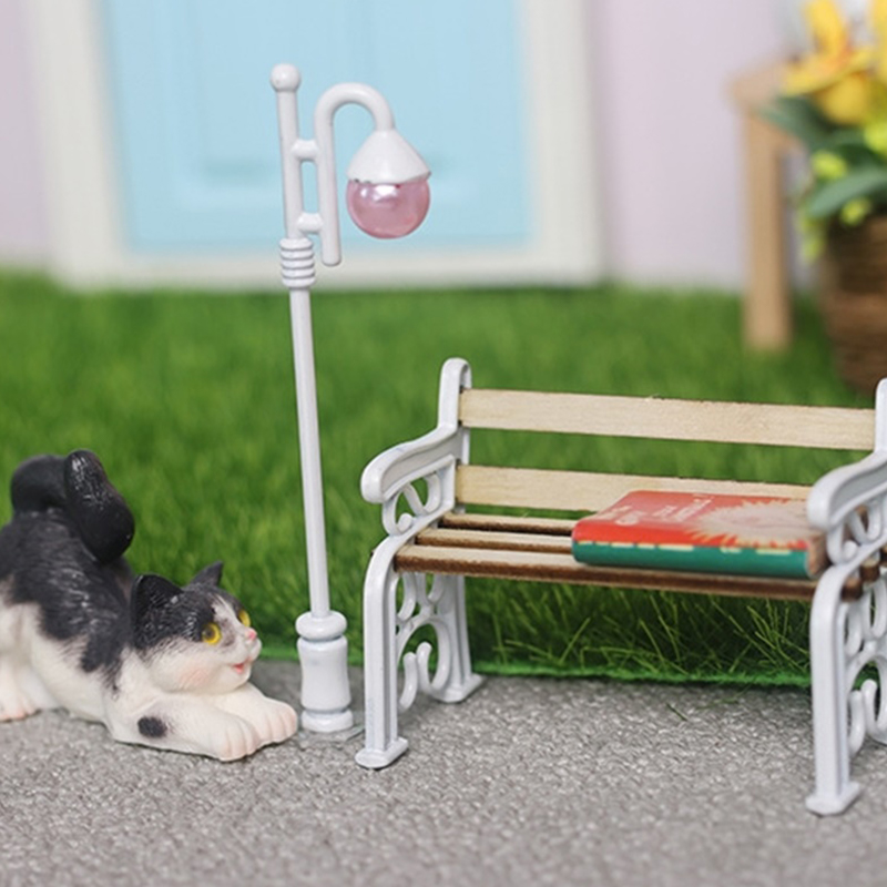 2 개/대 1:12 인형 집 미니어처 나무 공원 벤치  - Outdoor Furniture Resin 리뷰 및 가격