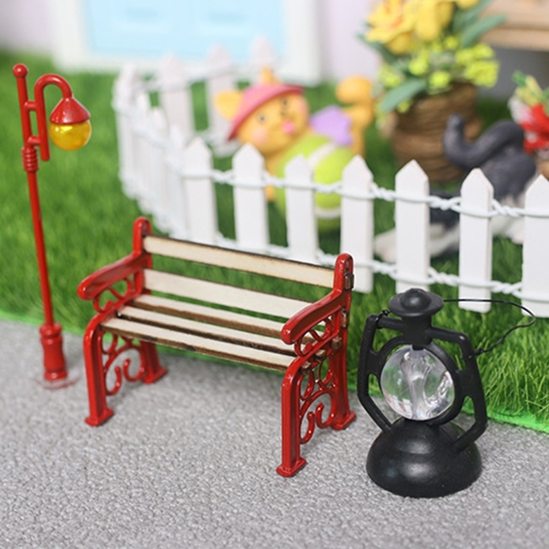 2 개/대 1:12 인형 집 미니어처 나무 공원 벤치  - Outdoor Furniture Resin 리뷰 및 가격