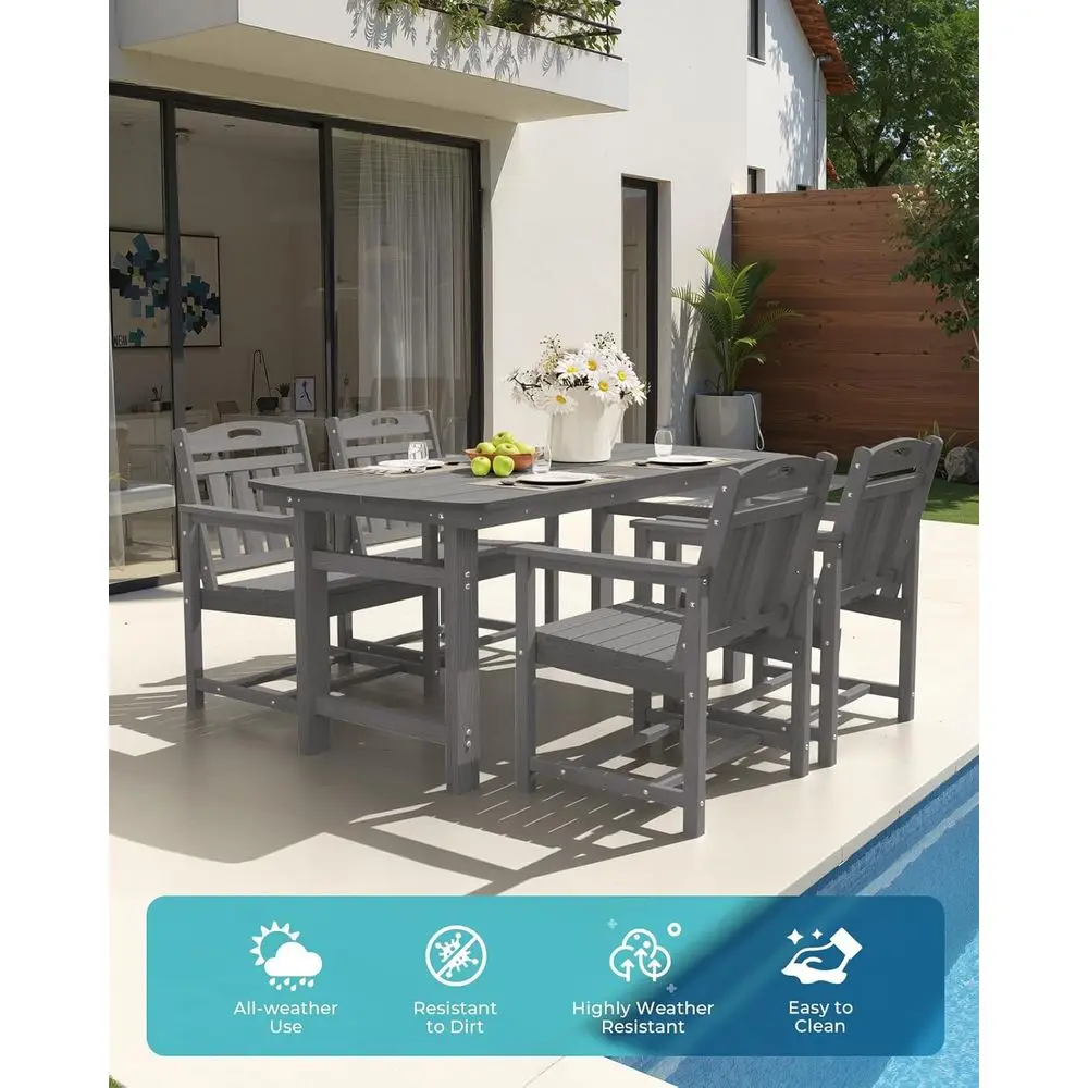 전천후 HDPE 파티오 식사용 의자 2개 세트, 정원, - Outdoor Furniture Metal Chairs 리뷰 및 가격