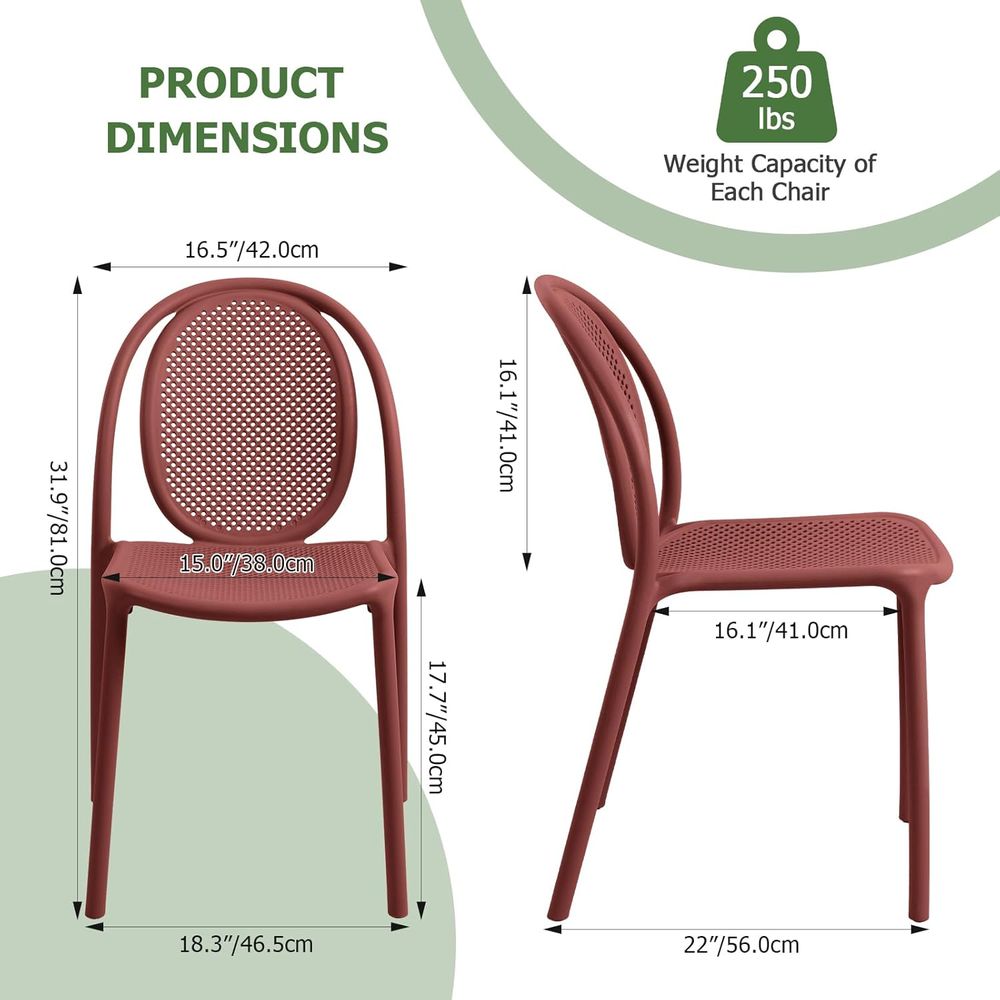 내후성 적층형 식탁 의자 6개 세트 (실내/실외용) - - Outdoor Furniture Metal Chairs 리뷰 및 가격