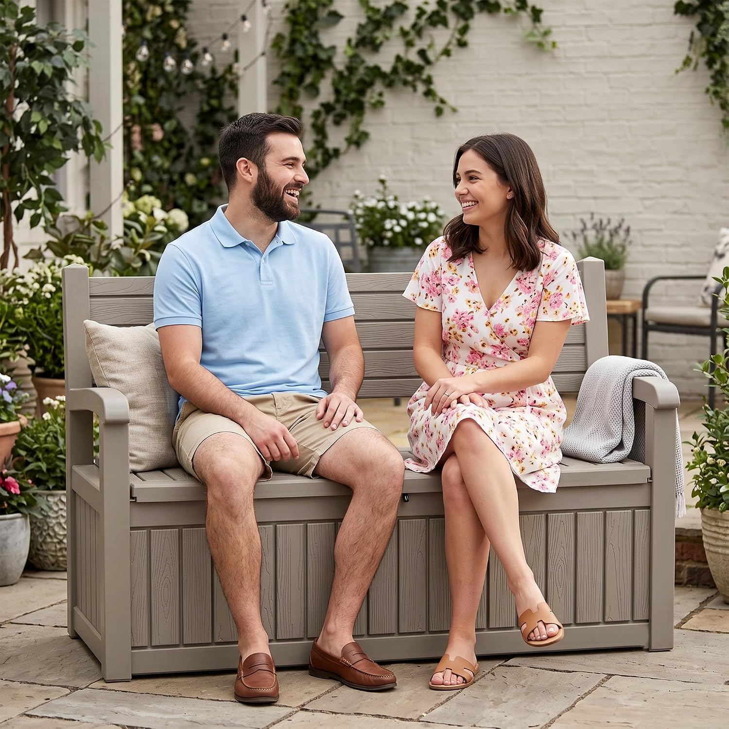 100갤런 야외용 수납 벤치 데크 박스 방수 레진 잠금 - Outdoor Furniture Resin 리뷰 및 가격