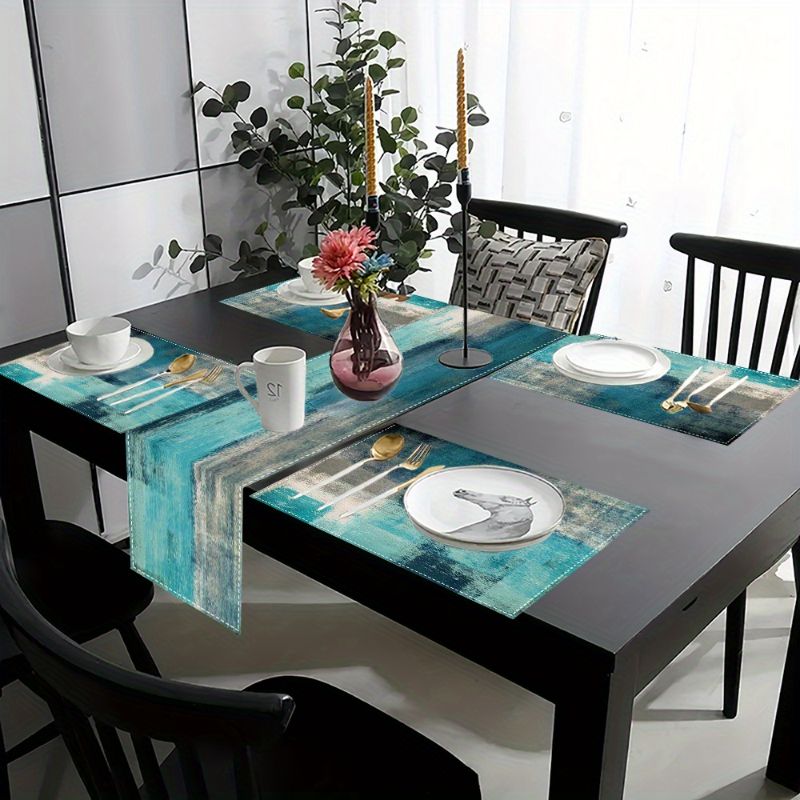 VIKAMA Morandi 추상 잉크 테이블 러너 플레 - Outdoor Furniture Dining 리뷰 및 가격