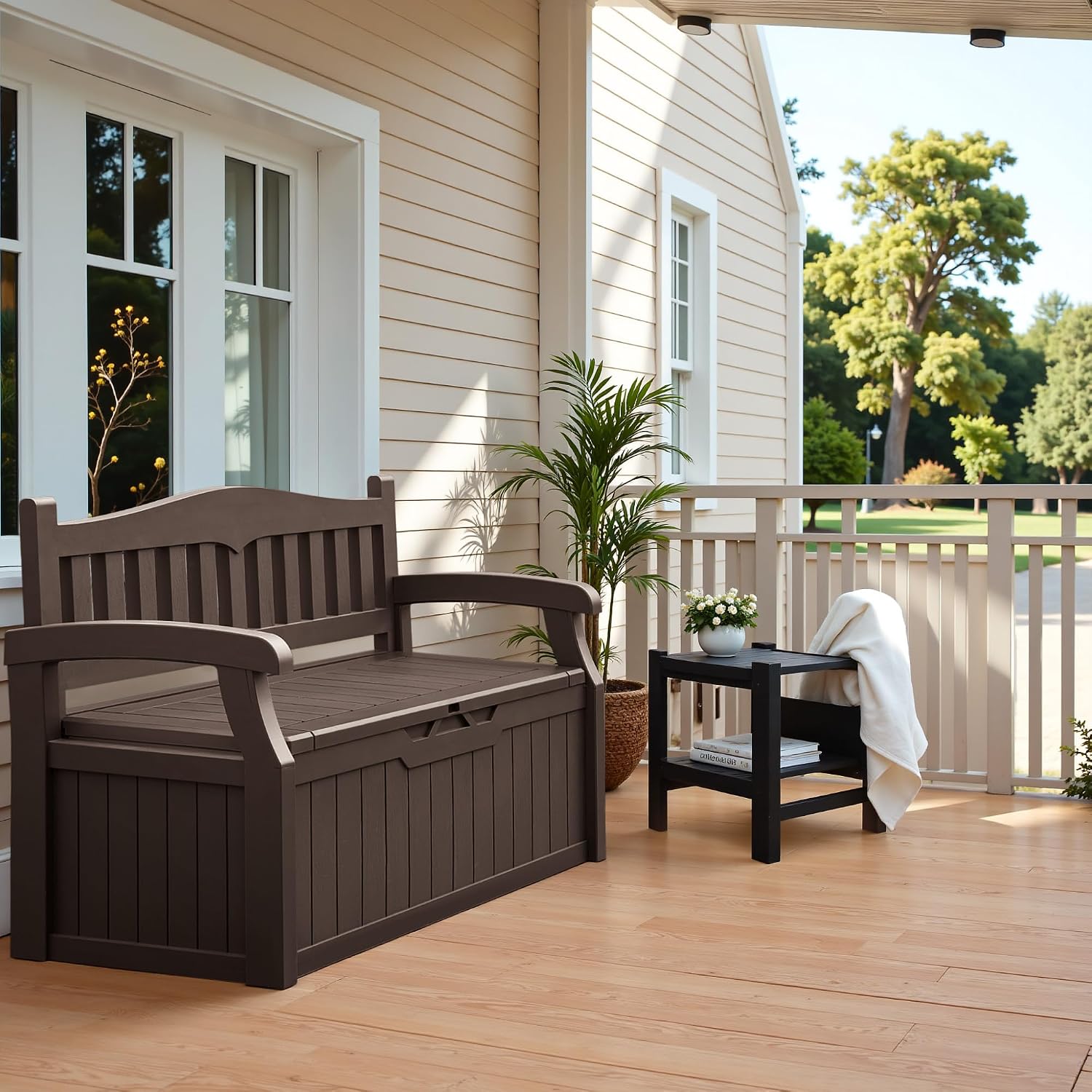 야외용 수납 벤치 80갤런 레진 데크 박스 파티오 가구 - Outdoor Furniture Resin 리뷰 및 가격