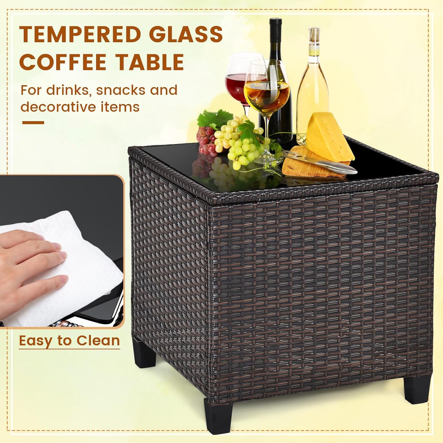 네이비 블루 라탄 위커 3피스 야외 비스트로 세트(쿠션 - Outdoor Furniture Table 리뷰 및 가격