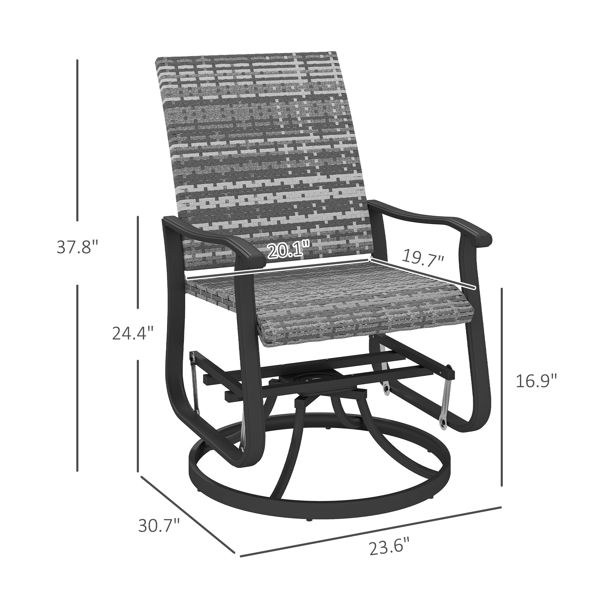 야외용 글라이더 의자 2개 세트, 위커 회전식 파티오  - Outdoor Furniture Metal Chairs 리뷰 및 가격